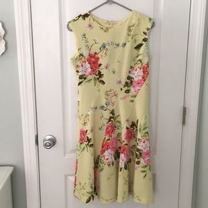 Studio One Yellow fit n flare floral dress